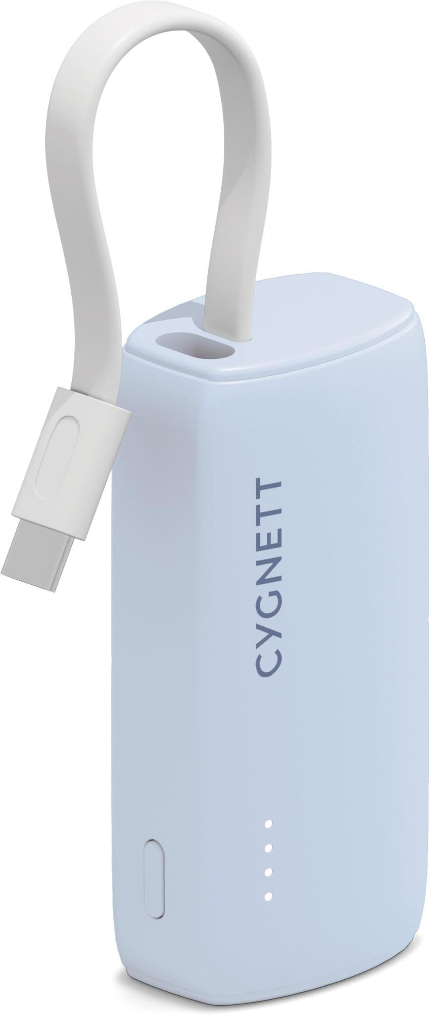 Cygnett Charge Connect 5K Power Bank with Integrated USB-C Cable (Blue)
