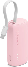 Cygnett Charge Connect 5K Power Bank with Integrated USB-C Cable (Pink)