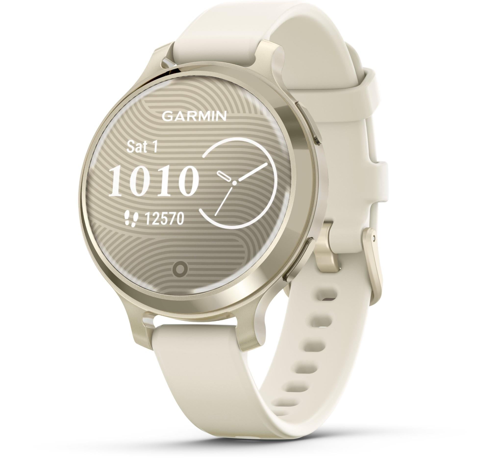 Garmin Lily 2 Active Cream Gold with Bone Silicone Band