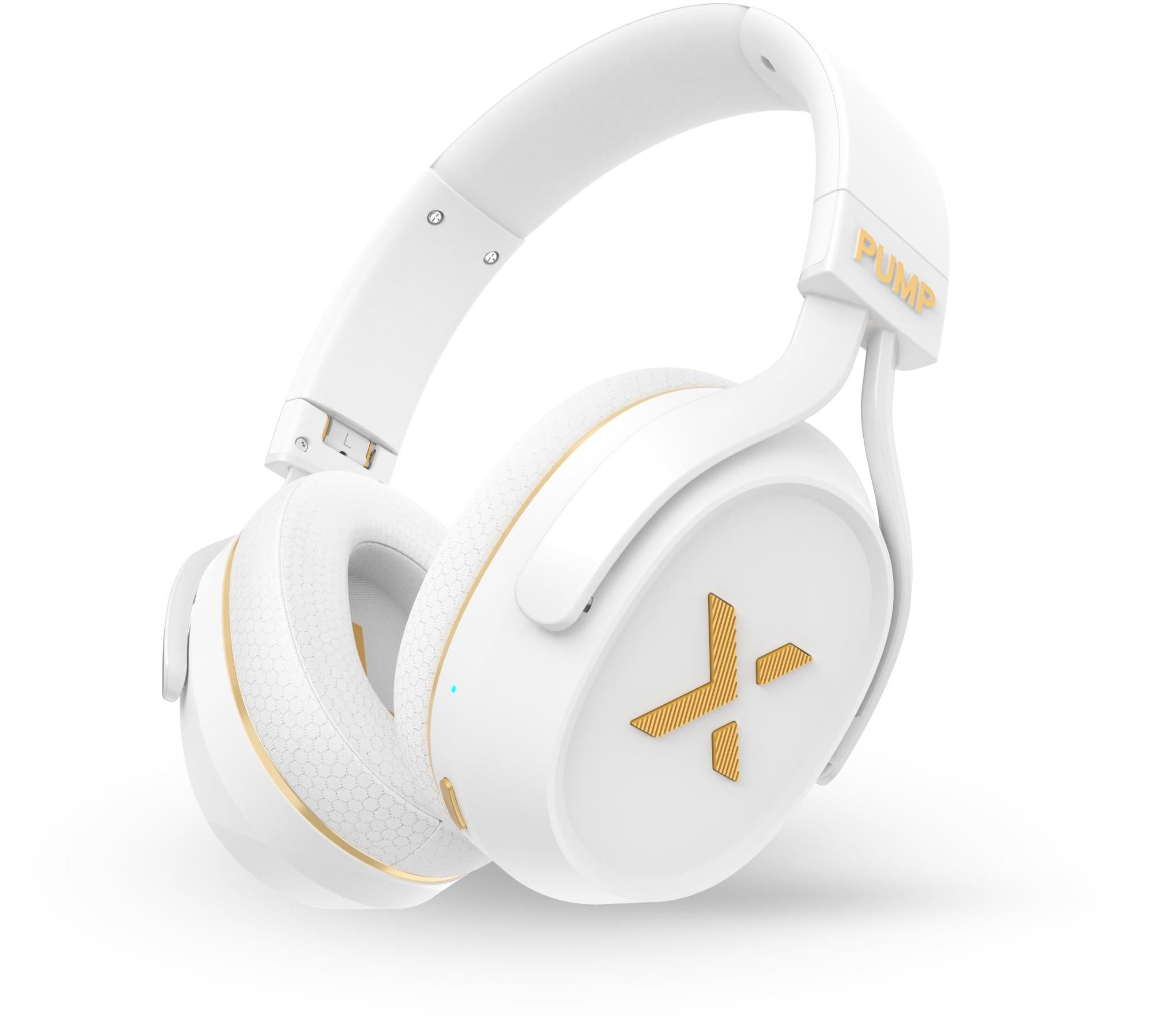 BlueAnt PumpX Gym ANC Over-Ear Headphones (White/Gold)