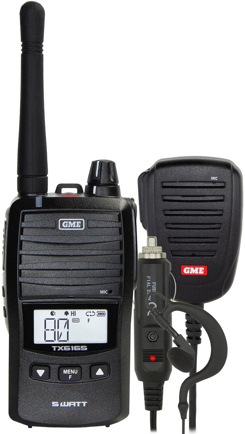 GME TX6165 5/1 Watt UHF CB Handheld Radio with Accessories
