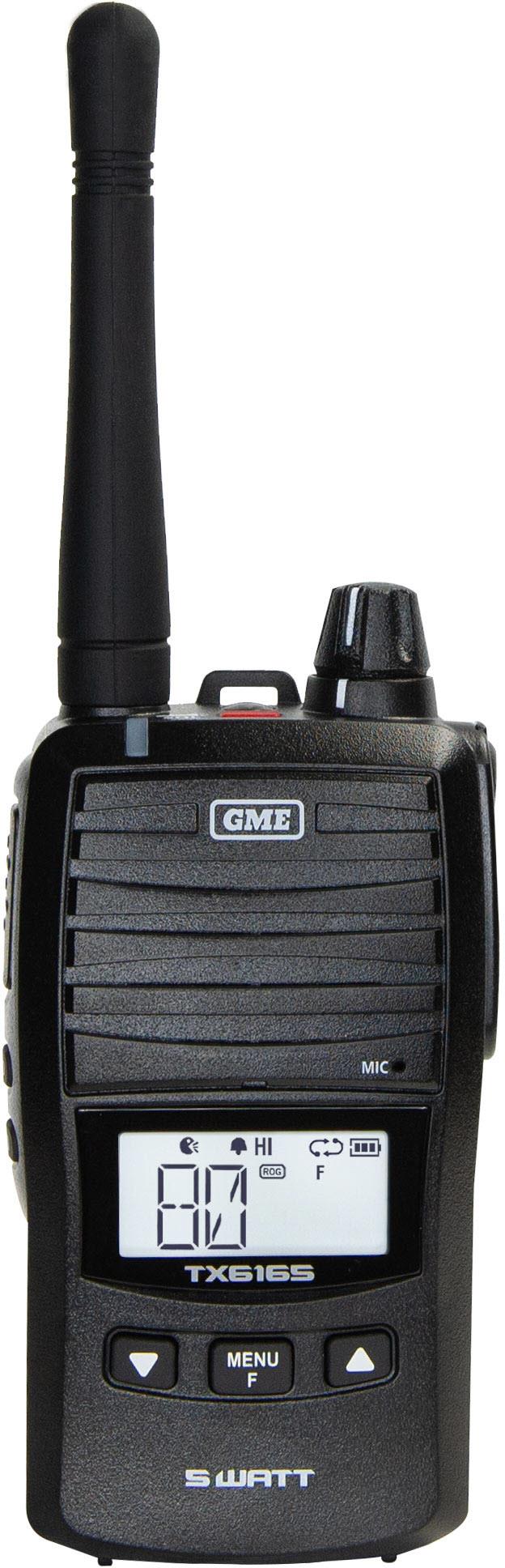 GME TX6165X 5/1 Watt UHF CB Handheld Radio (Black)