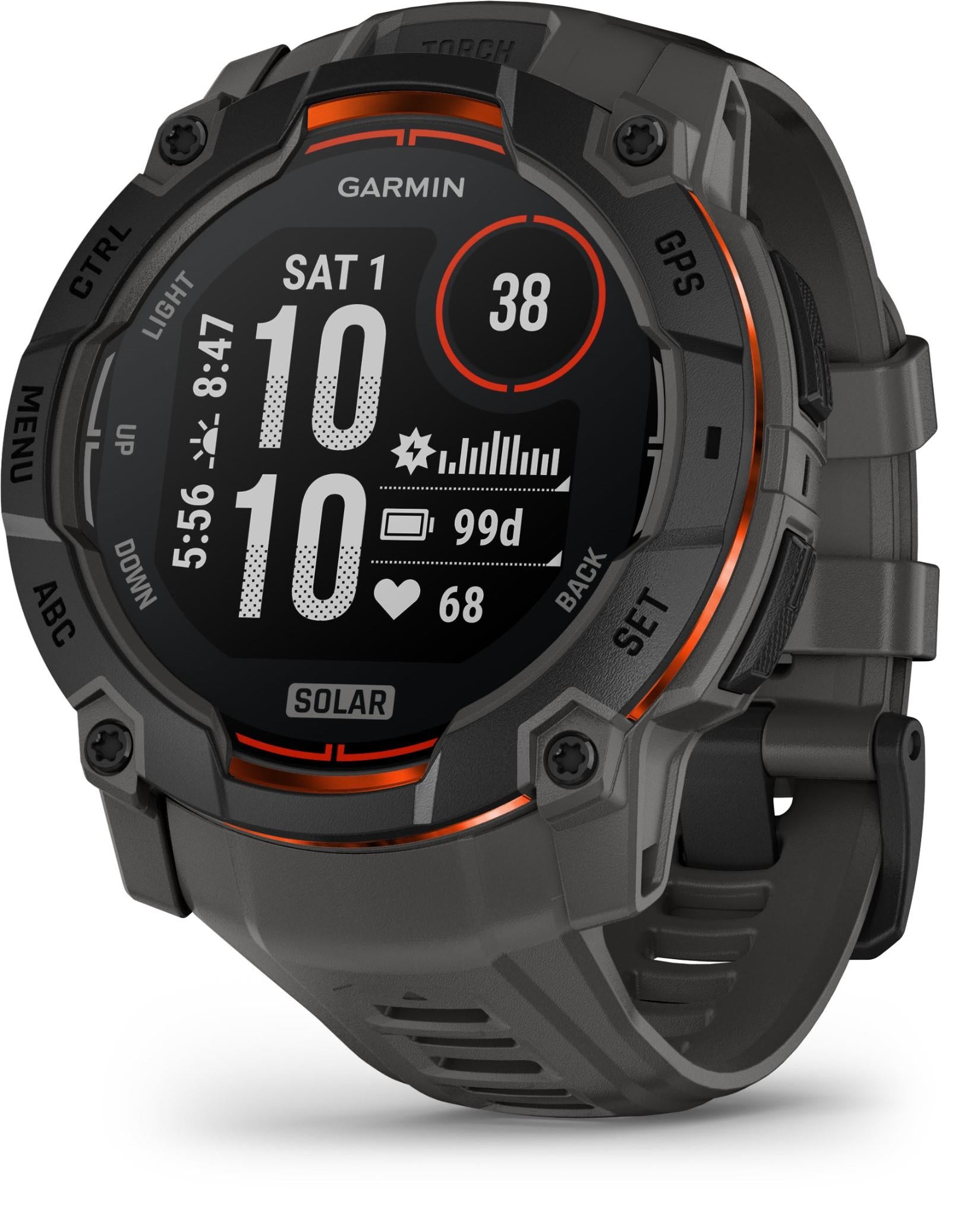 Garmin Instinct 3 50mm Solar Smart Watch (Black/Charcoal)
