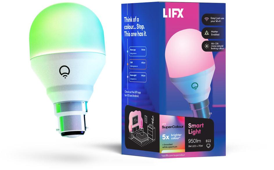 LIFX Colour 950lm B22 Bayonet Cap Smart Bulb