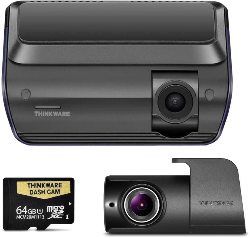 Thinkware Q1000 Front and Rear Dash Camera Kit with 64GB MicroSD Card