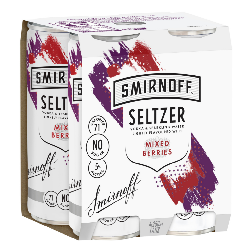 Smirnoff Seltzer Mixed Berries 250 ml (Pack of 24)
