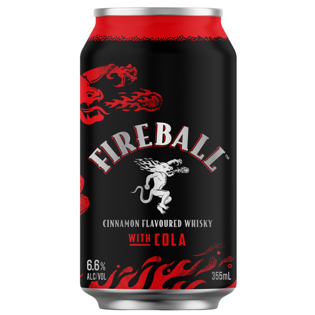 Fireball Cinnamon Whisky and Cola 355 ml (Pack of 16)