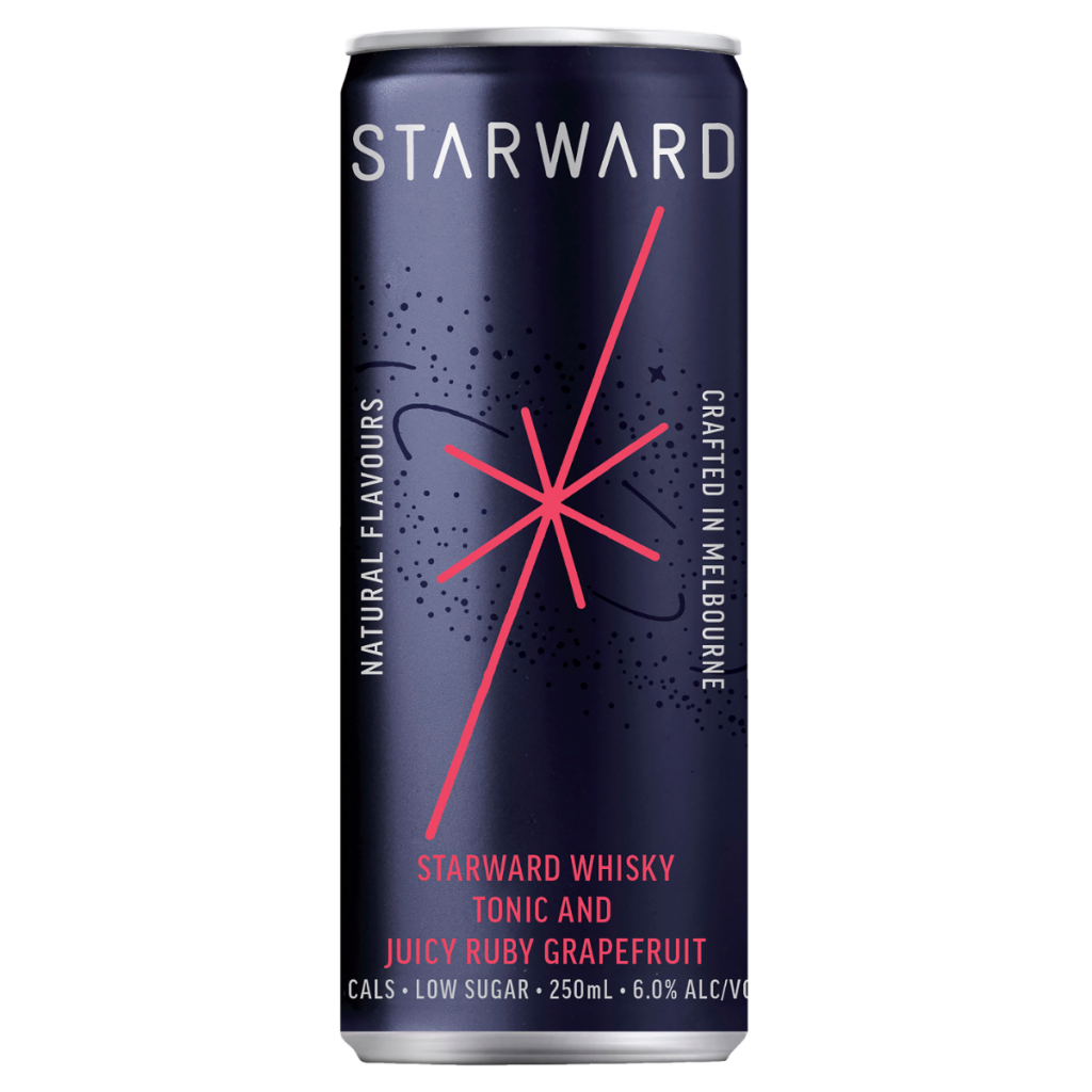 Starward 6.0% Alcohol Tonic and Juicy Ruby Grapefruit Whisky Cocktail Can Pack 250 ml (Pack of 24)