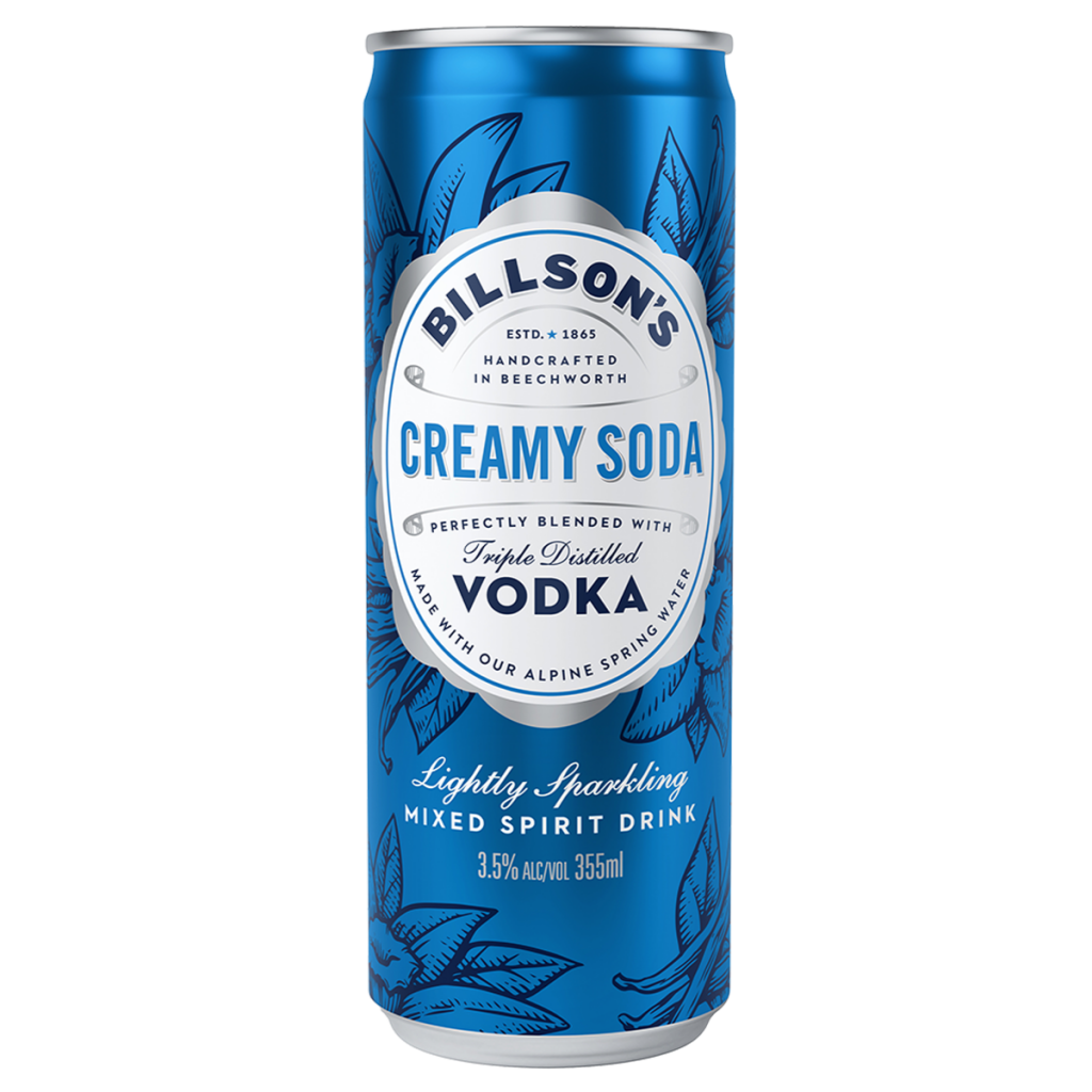 Billson's Vodka and Creamy Soda 355 ml (Pack of 24)