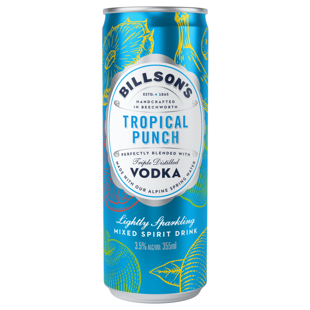 Billson's Vodka and Tropical Punch 355 ml (Pack of 24)