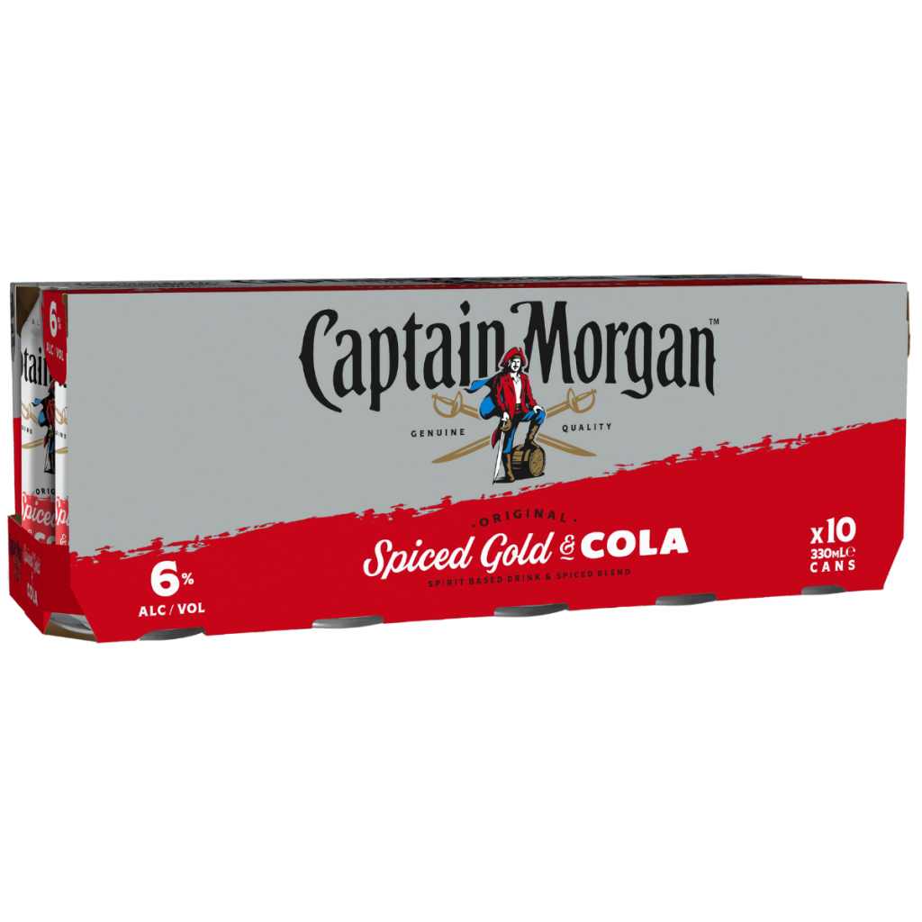 Captain Morgan 6% Spiced Rum and Cola Can 330 ml (Pack of 30)
