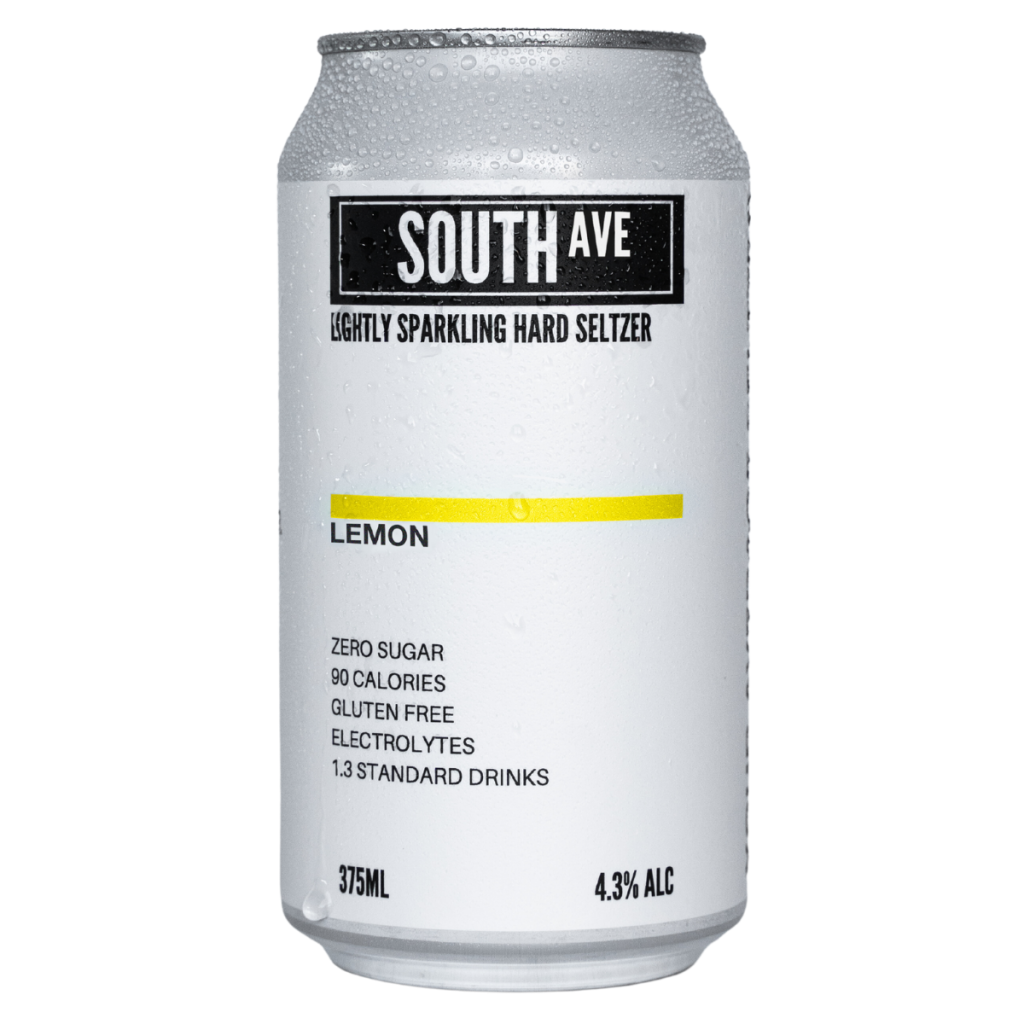 South Ave Seltzer Lemon Lightly Sparkling Hard Seltzer Can 375 ml (Pack of 16)
