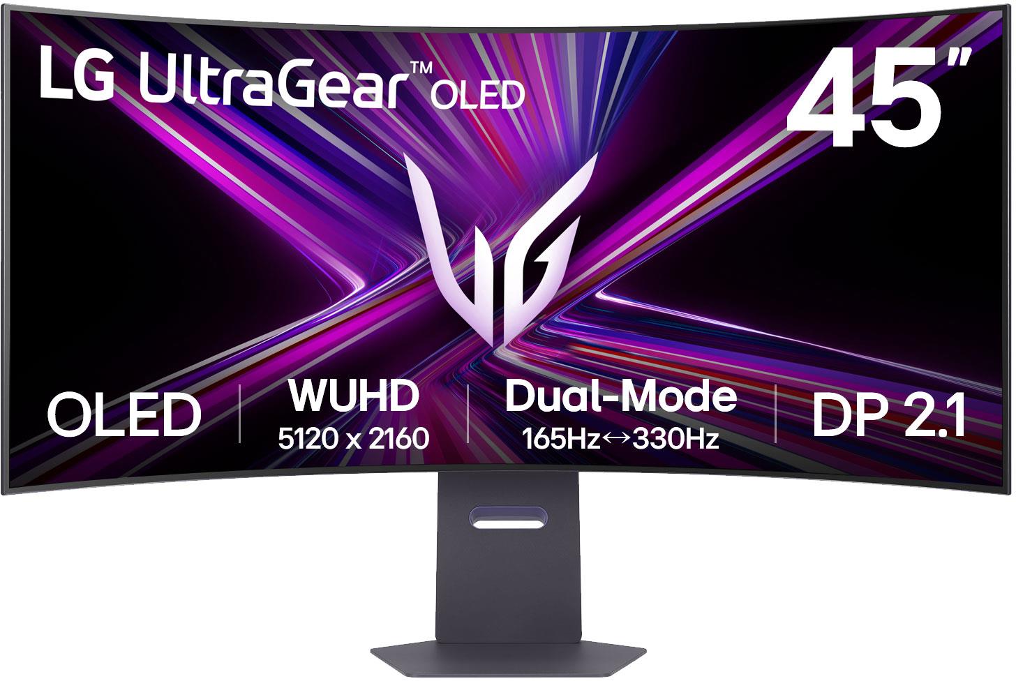 LG UltraGear OLED 45” 5K2K Dual Mode WUHD 165Hz Curved Gaming Monitor
