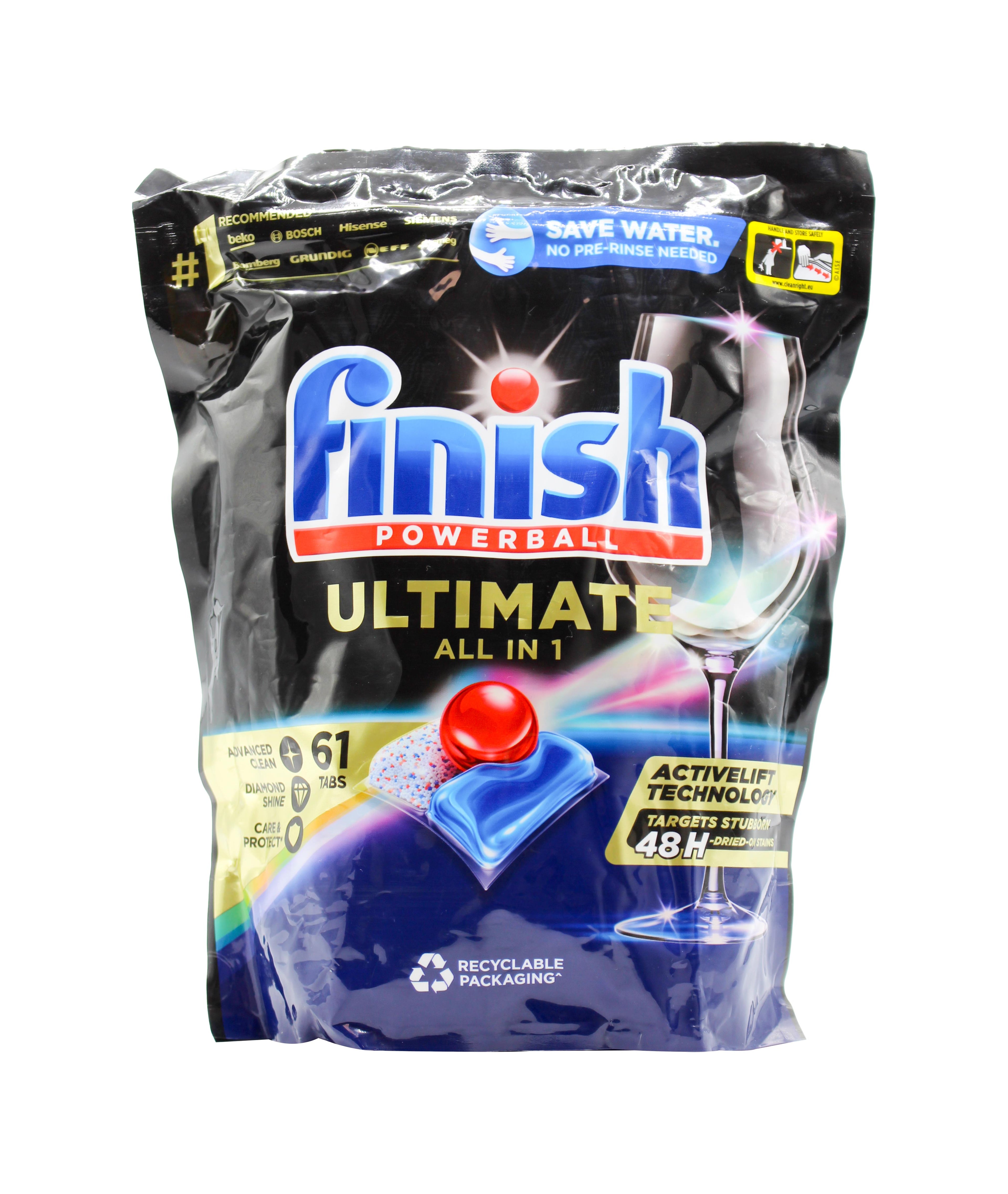 Finish Ultimate All-In-One Powerball Dishwasher Tabs (61 Pack)