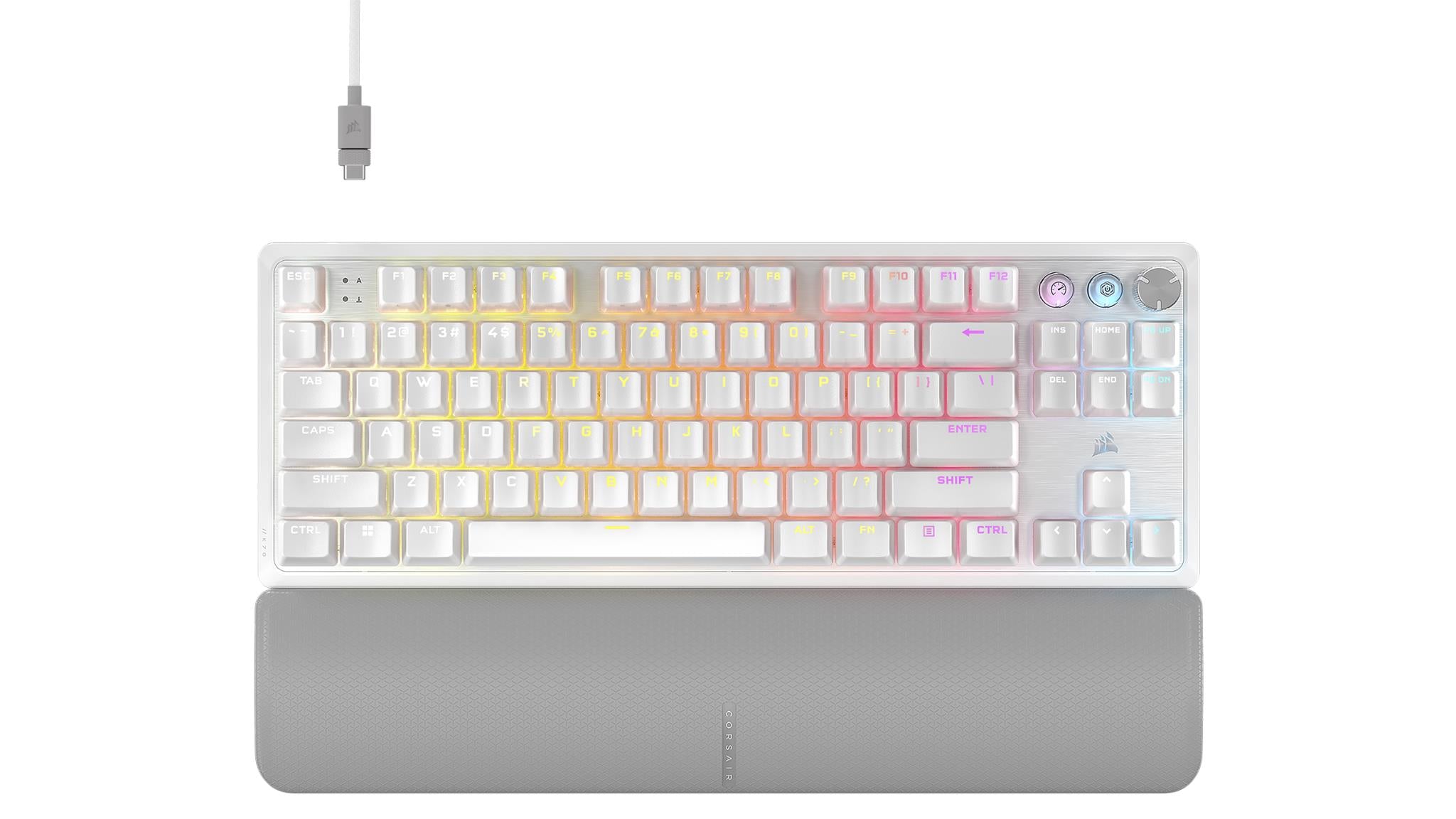 Corsair K70 PRO TKL Tenkeyless Magnetic Mechanical Gaming Keyboard (White)