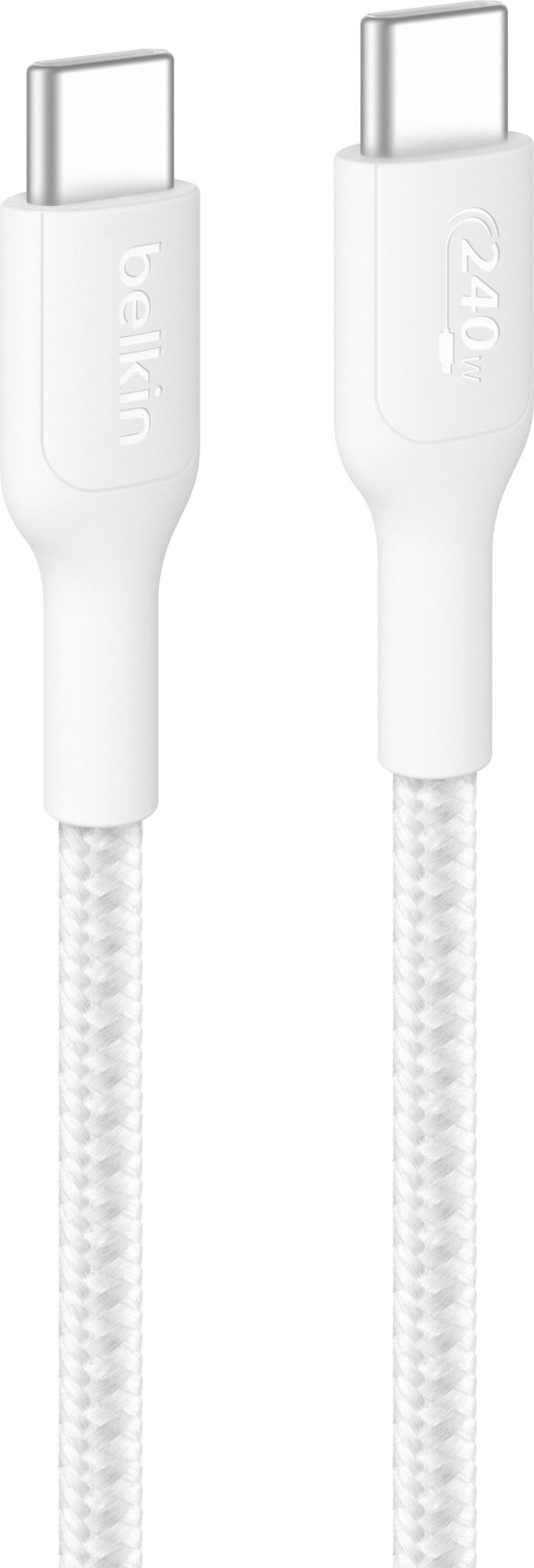 Belkin BoostCharge Pro USB-C 240W 2.0 Braided Cable 2m (White)