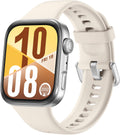 Huawei Fit 4 Silver Aluminium Case Watch (Moon White Fluoroelastomer Strap)