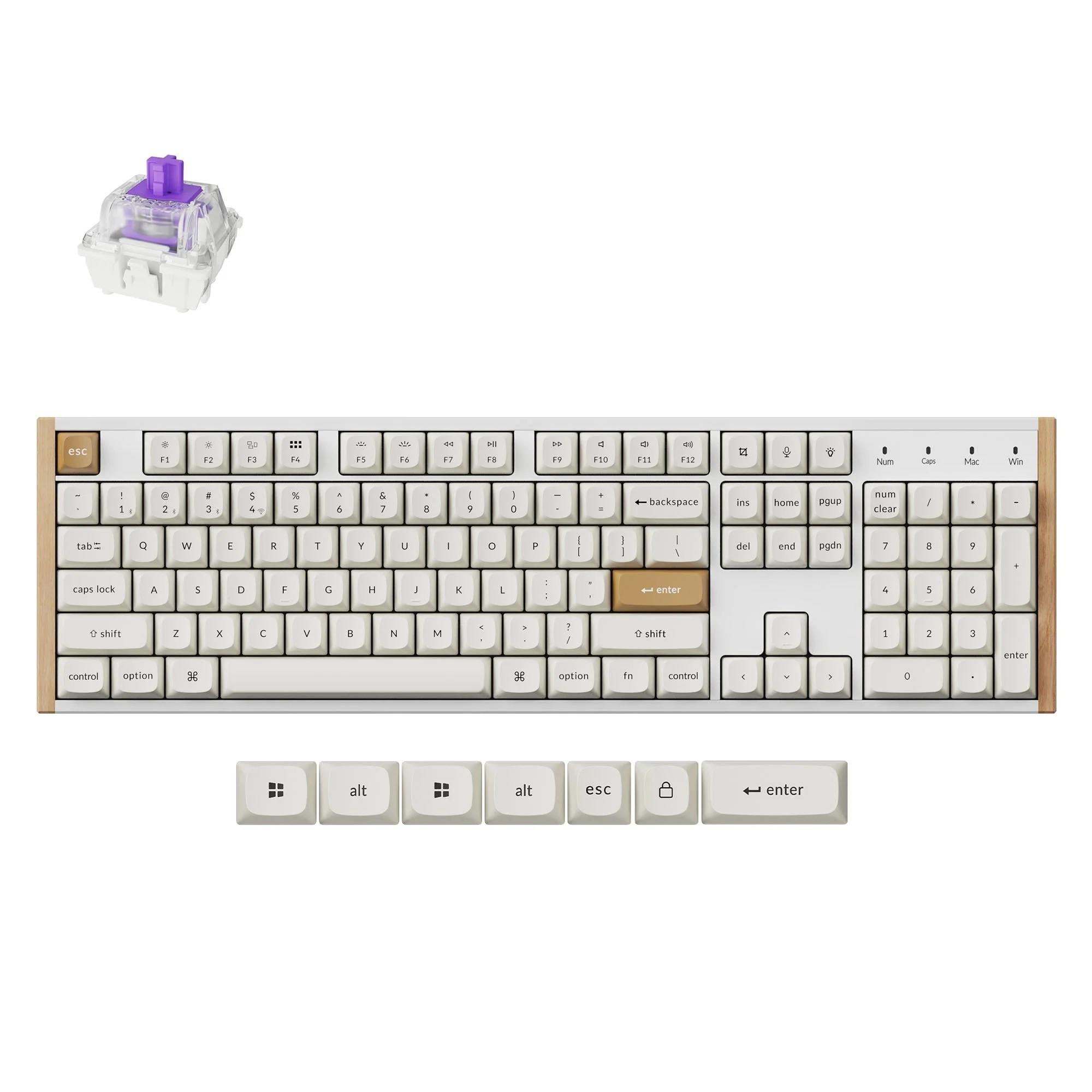 Keychron K10 HE Full Size Wireless Magnetic Switch Custom Keyboard (White)