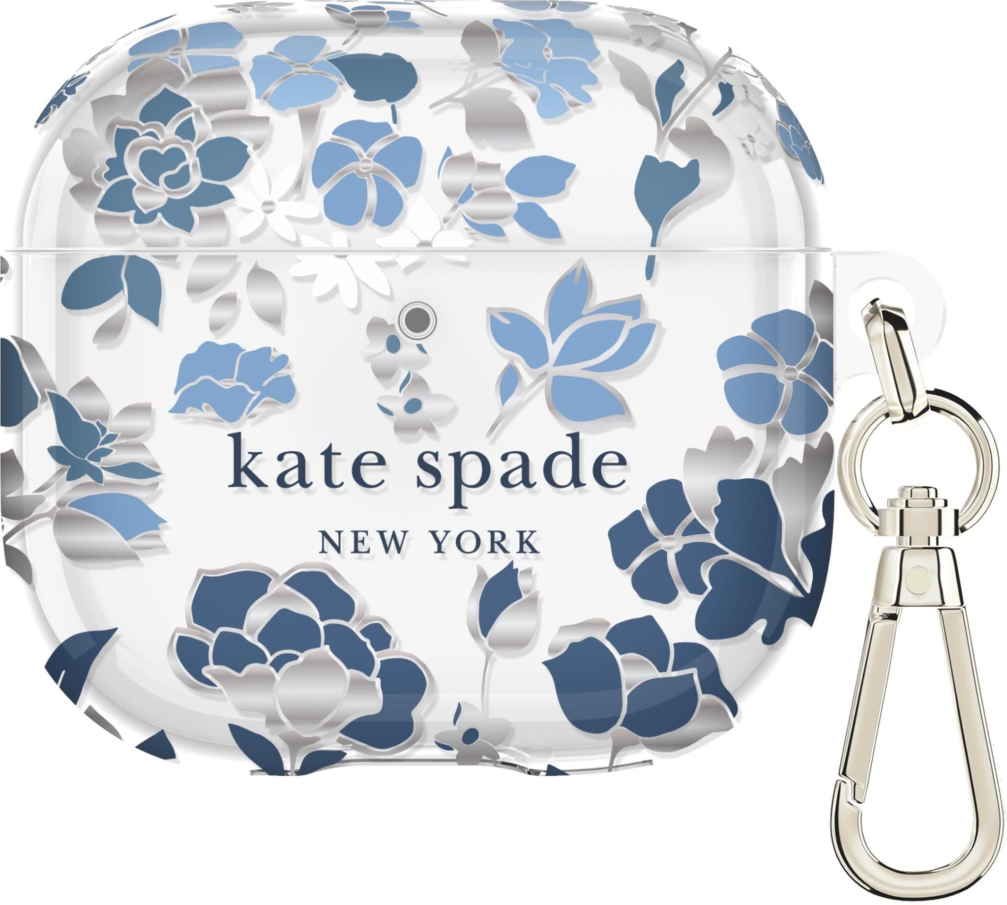 Kate Spade Protective Case for AirPods 4th Gen (Flowerbed Blue/Silver)