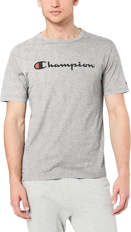 Champion Mens Script T-Shirt - Oxford Heather - L