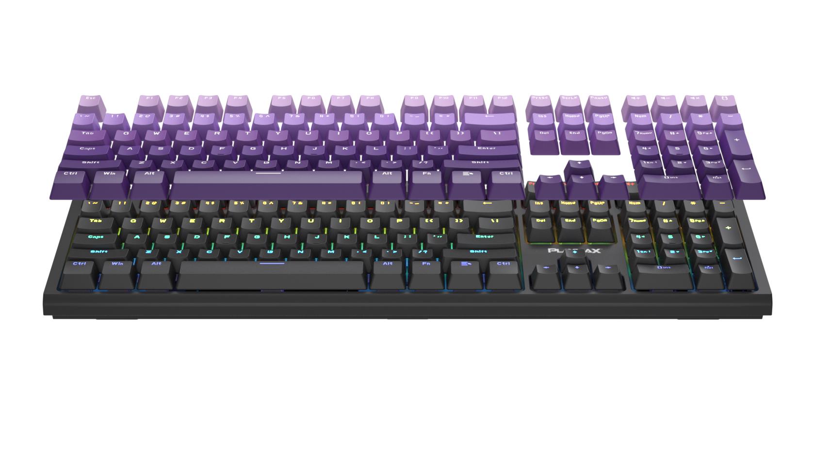 Playmax PRO Black RGB Mechanical Gaming Keyboard (Purple Bonus Key Caps)