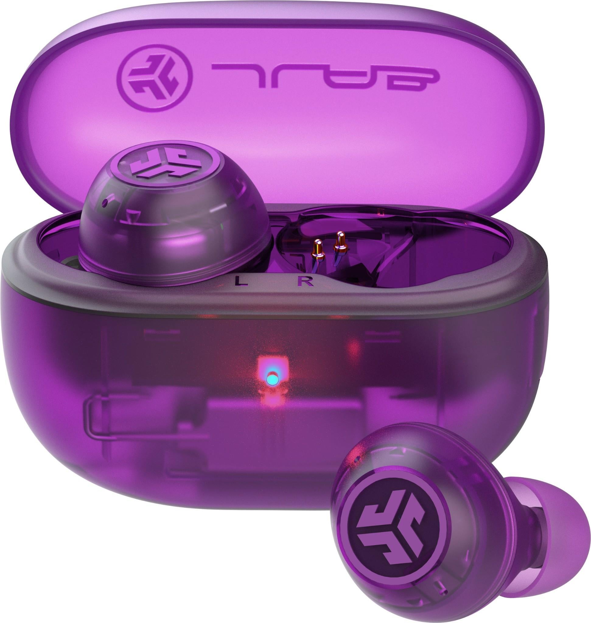 JLab Go Pop ANC True Wireless Earbuds (Clear Purple)