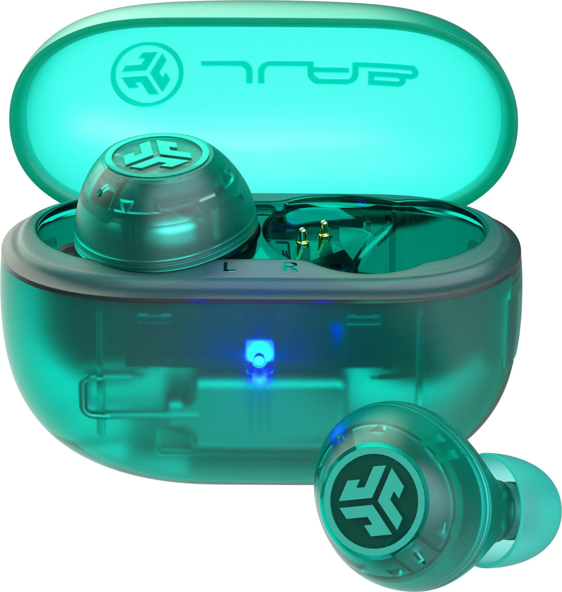 JLab Go Pop ANC True Wireless Earbuds (Clear Teal)