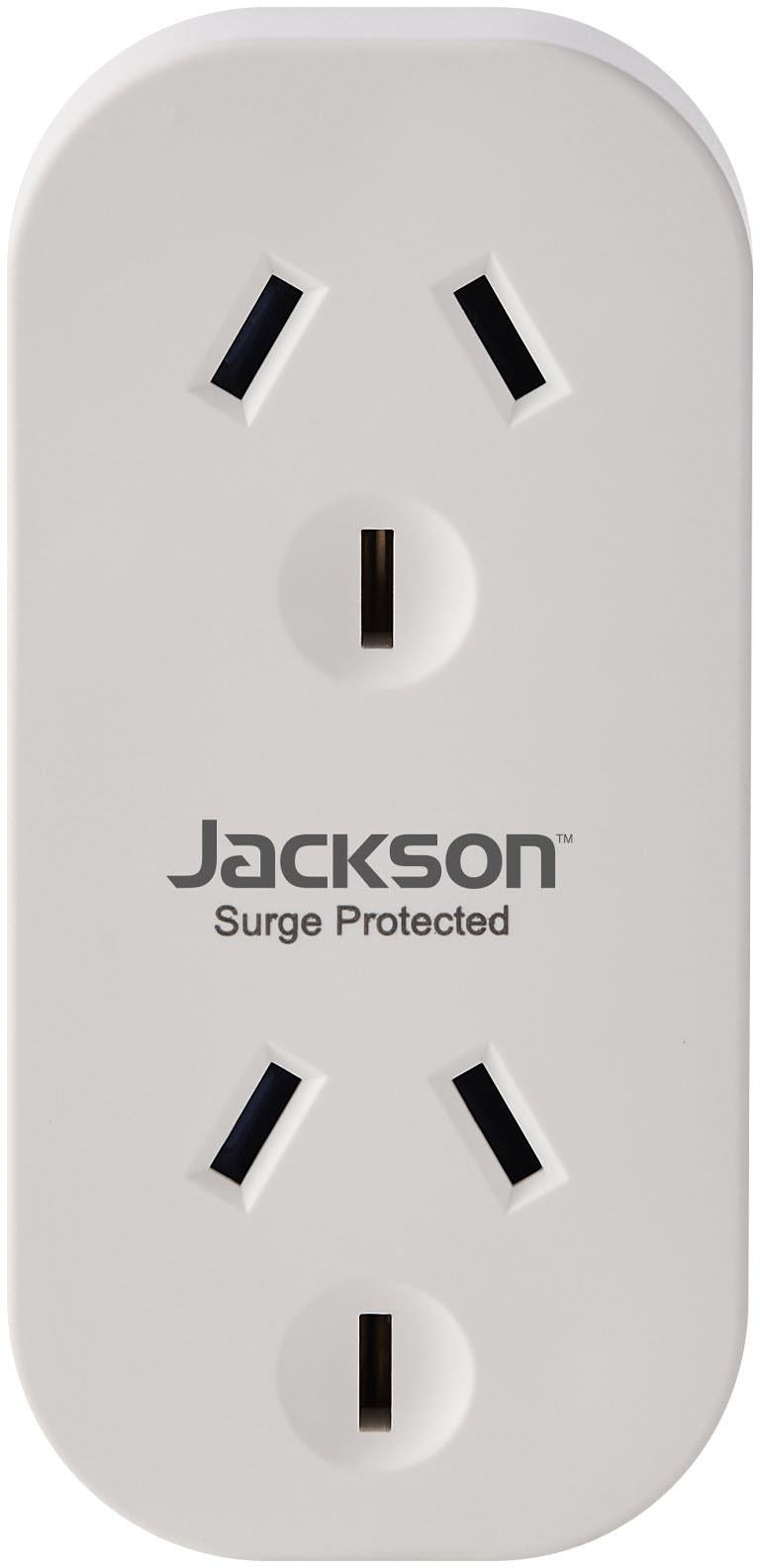 Jackson Vertical Double Adaptor w/ 2 x Power Socket Outlets Surge Protection