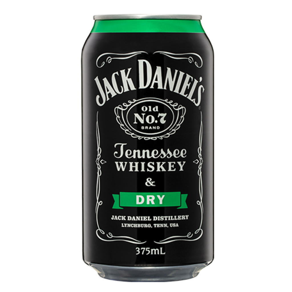 Jack Daniel’s Tennessee Whiskey & Dry Cans 375 ml (Pack of 24)