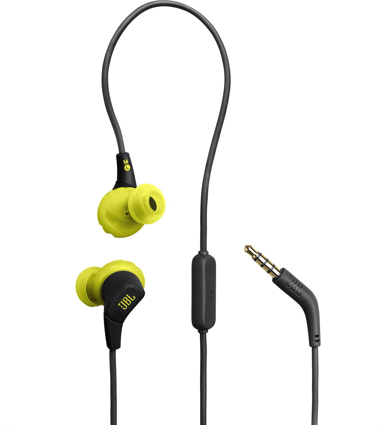 JBL Endurance Run 3 Waterproof Wired In-Ear Headphones (Black/Lime)