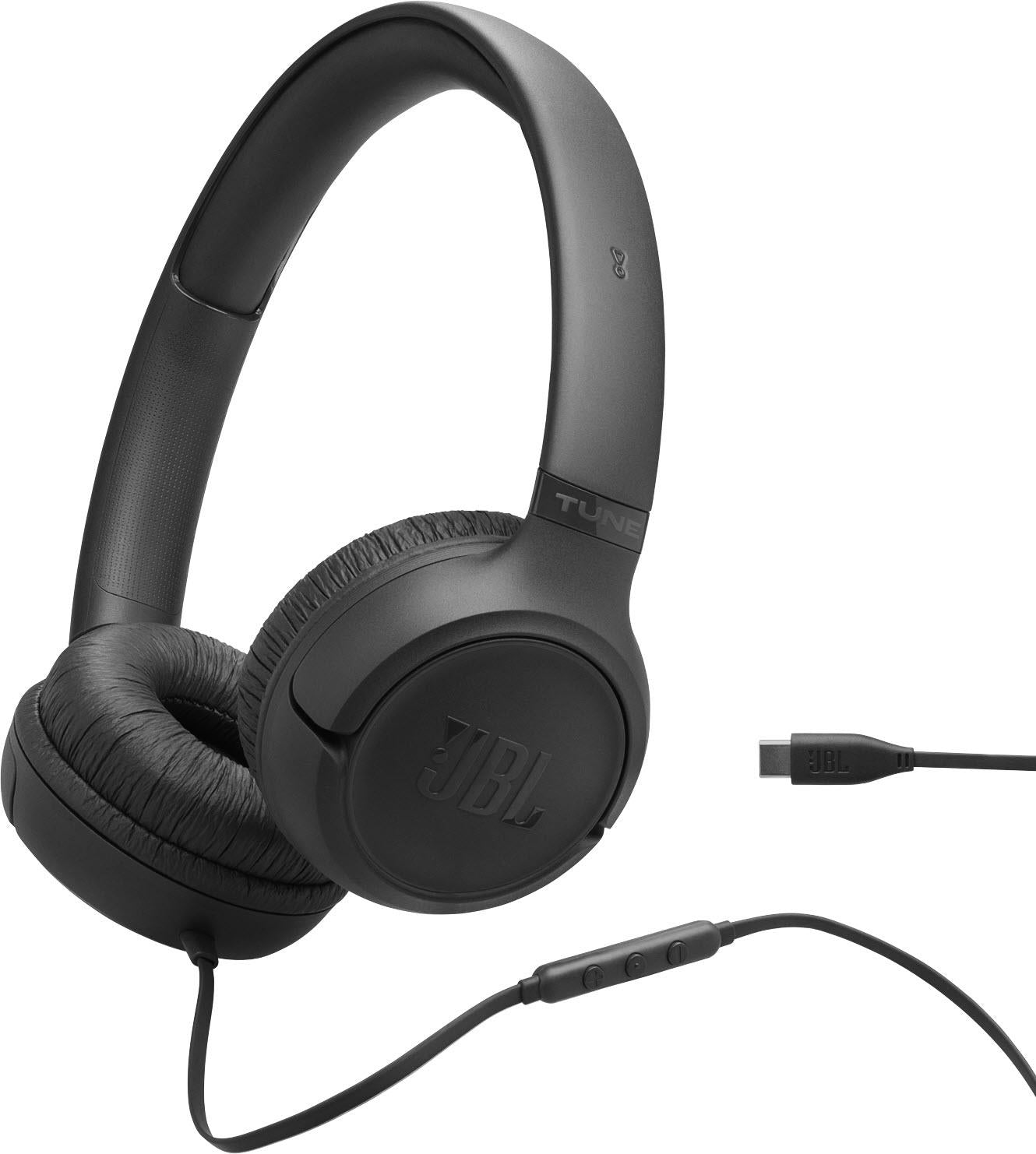 JBL Tune 530 Wired USB-C On-Ear Headphones (Black)