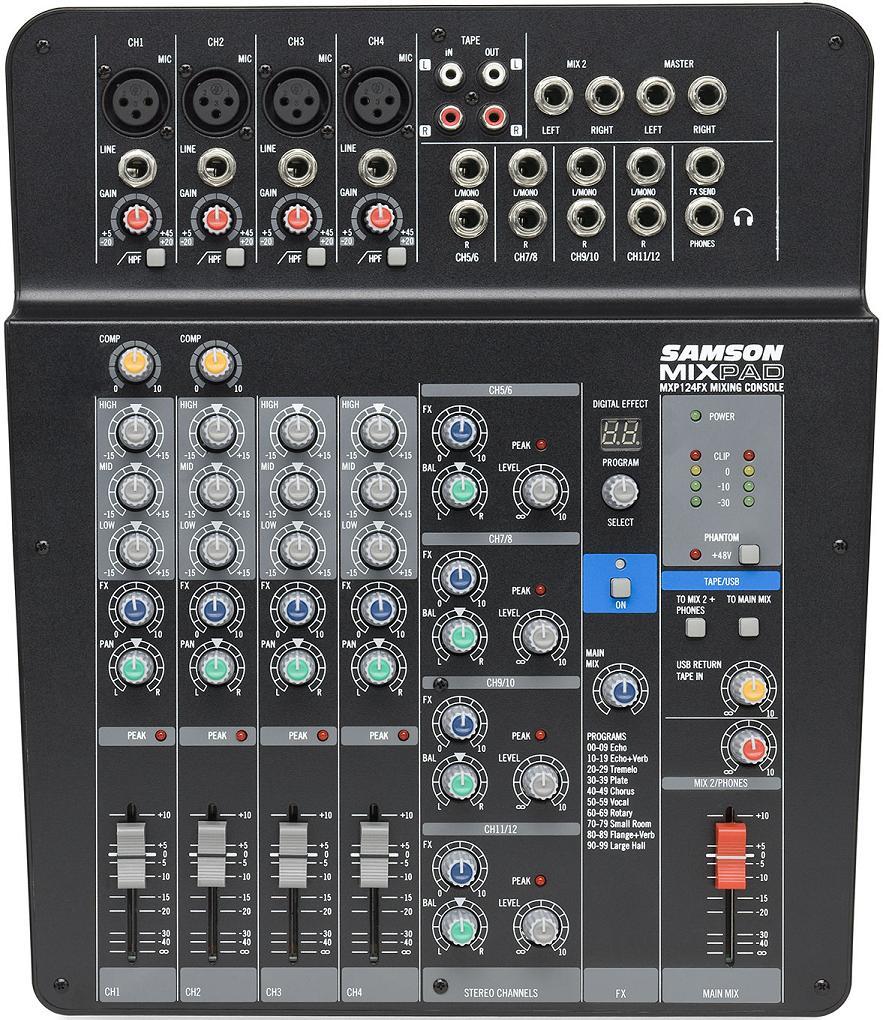 Samson MXP124FX 12 Channel Mixer with EFX & USB