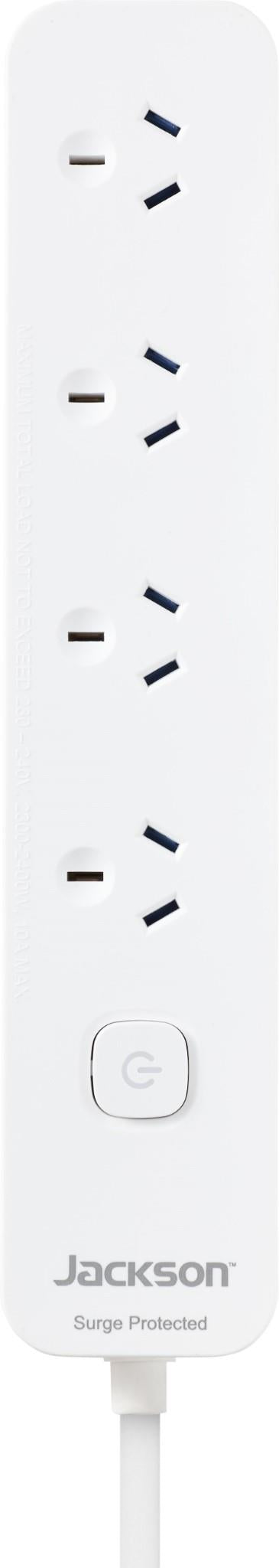 Jackson 3 Metre Lead Surge Protected Board w/ 4 x Power Socket Outlets