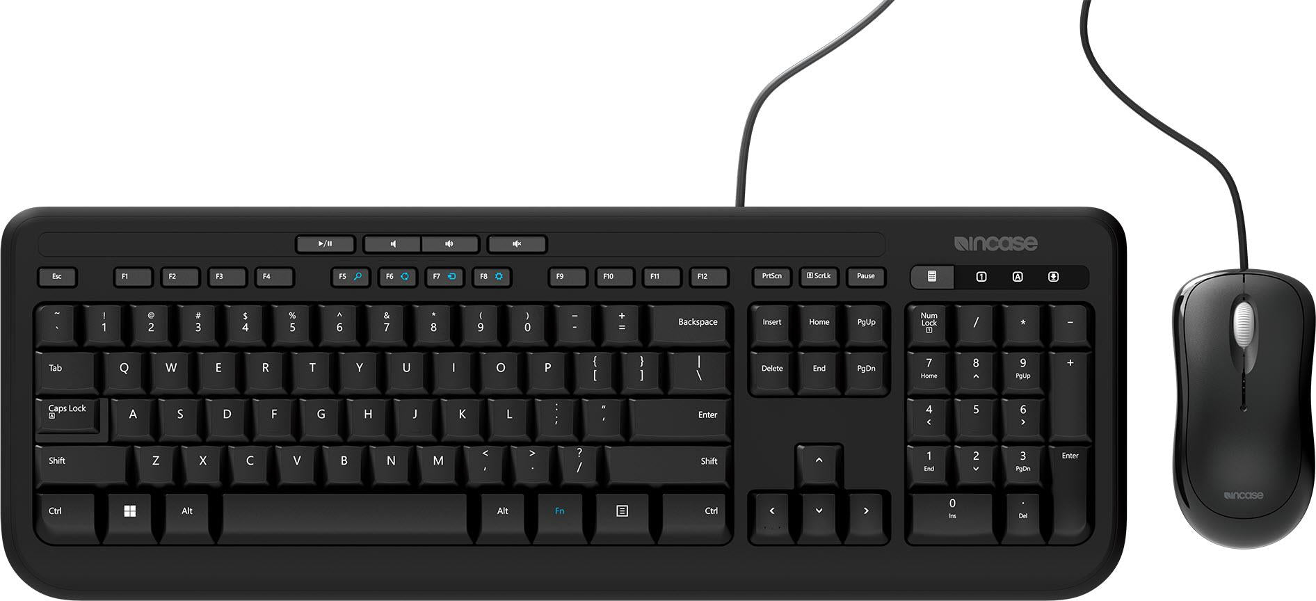 Incase Wired Desktop 600 Keyboard & Mouse Combo Designed by Microsoft (Black)