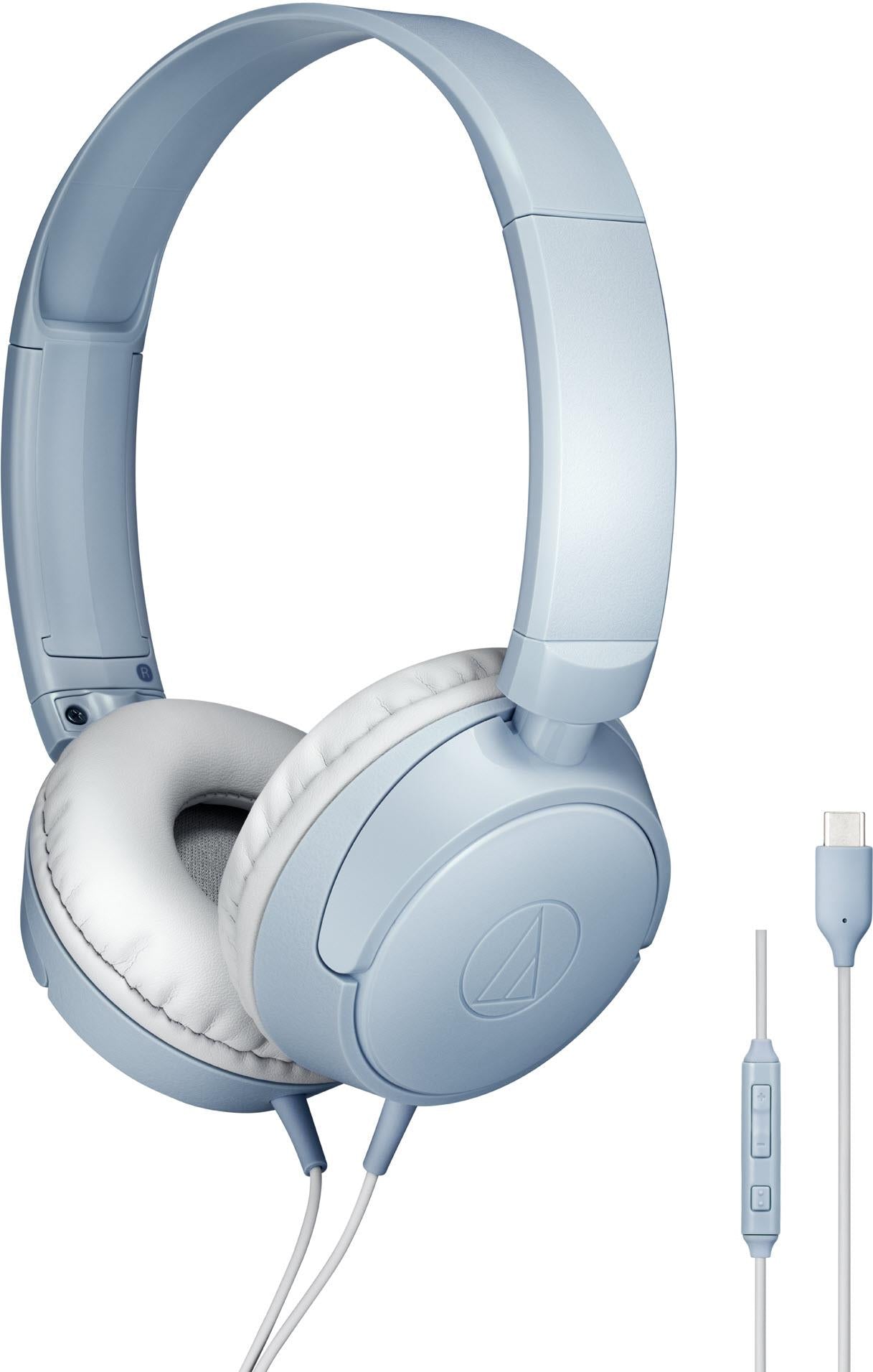 Audio-Technica ATH-S120 USB-C On-Ear Headphones (Blue-grey)