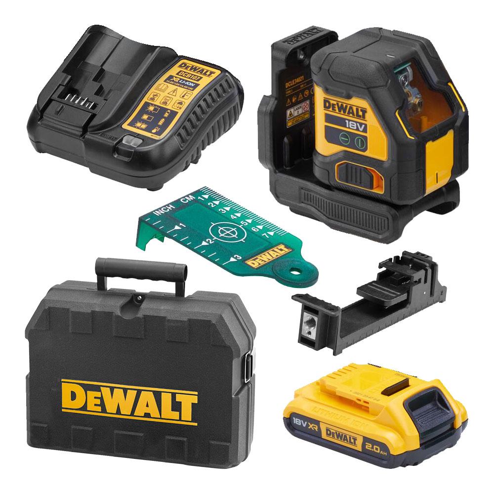 DeWalt Cross Line Laser Green Beam 18V Kit
