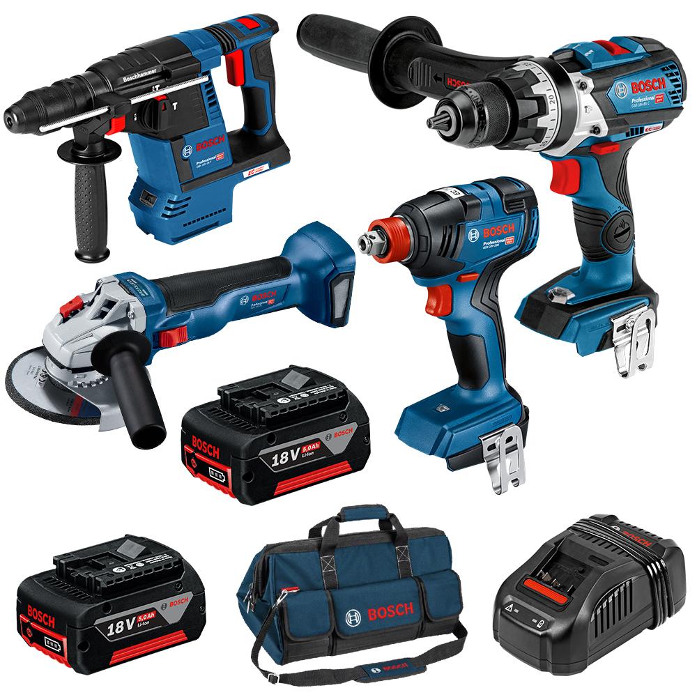 Bosch 4 Piece 2x 5AH 18V - 18V DB 2-B Combo