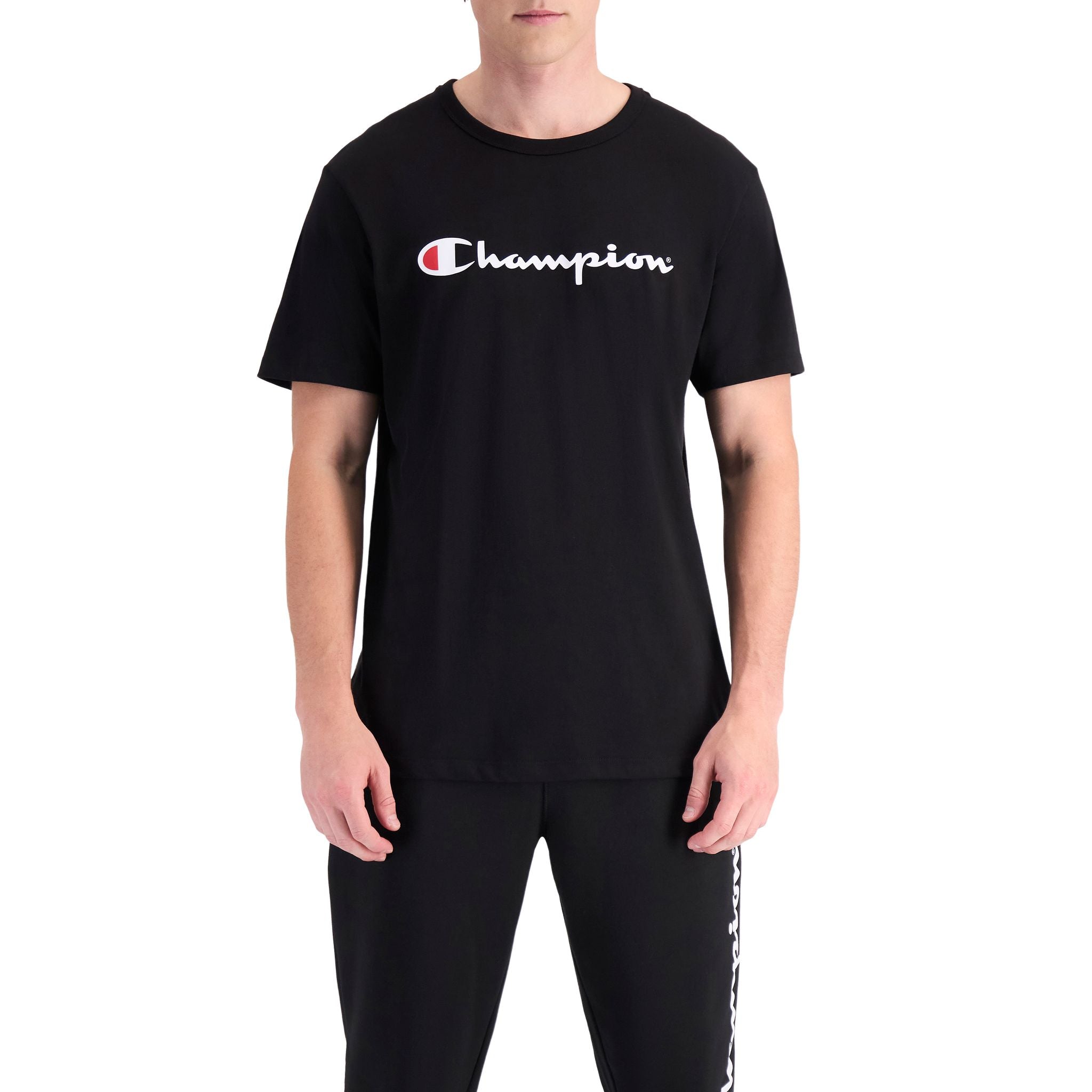 Champion Mens Script T-Shirt - Black - S
