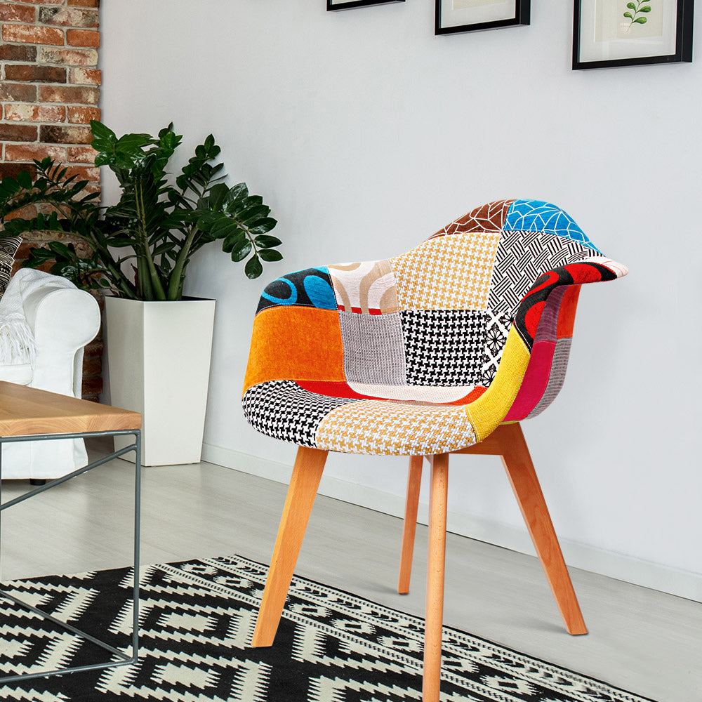 Artiss Dining Chairs Set of 2 Fabric Retro Replica DSW