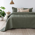 Herringbone Embossed Coverlet Set Moss S/D