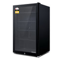 Devanti 98L Bar Fridge Glass Door w/Light Black