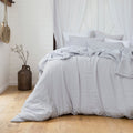 Linen Quilt Cover Set Silver