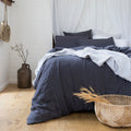 SLinen Quilt Cover Set Charcoal