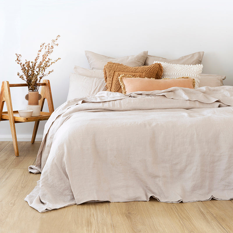 SLinen Quilt Cover Set Pebble