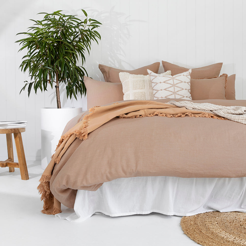 Linen Quilt Cover Set Tea Rose