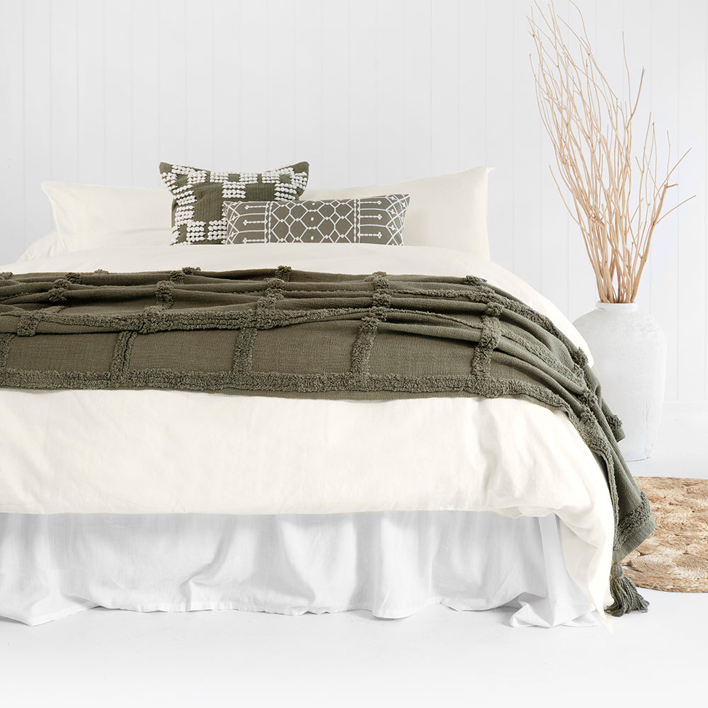 SKb Temple Organic Cotton Quilt Cover Set Ivory