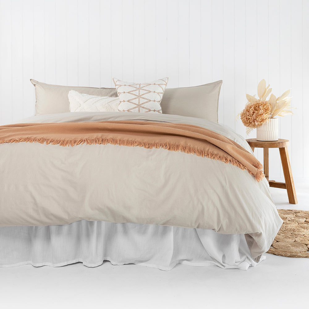 STemple Organic Cotton Quilt Cover Set Pebble Natural - Super King