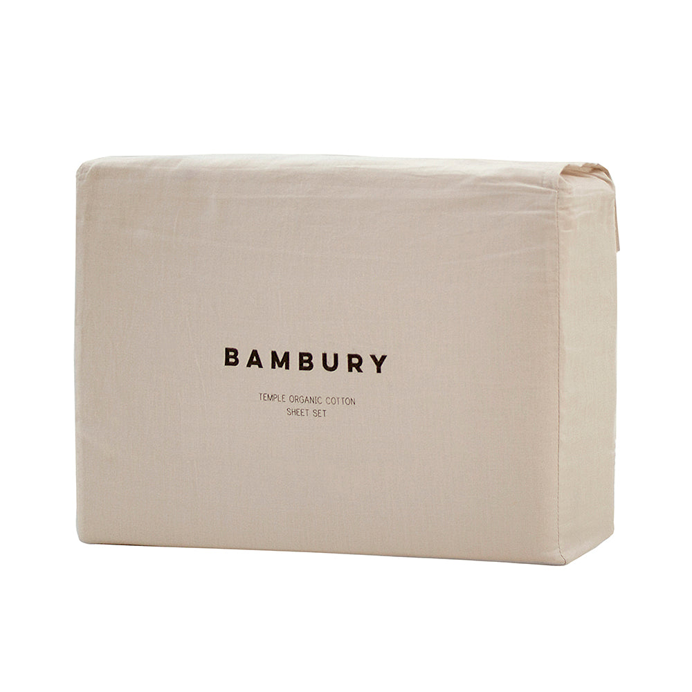 Temple Organic Cotton Sheet Set Pebble Beige - King Single