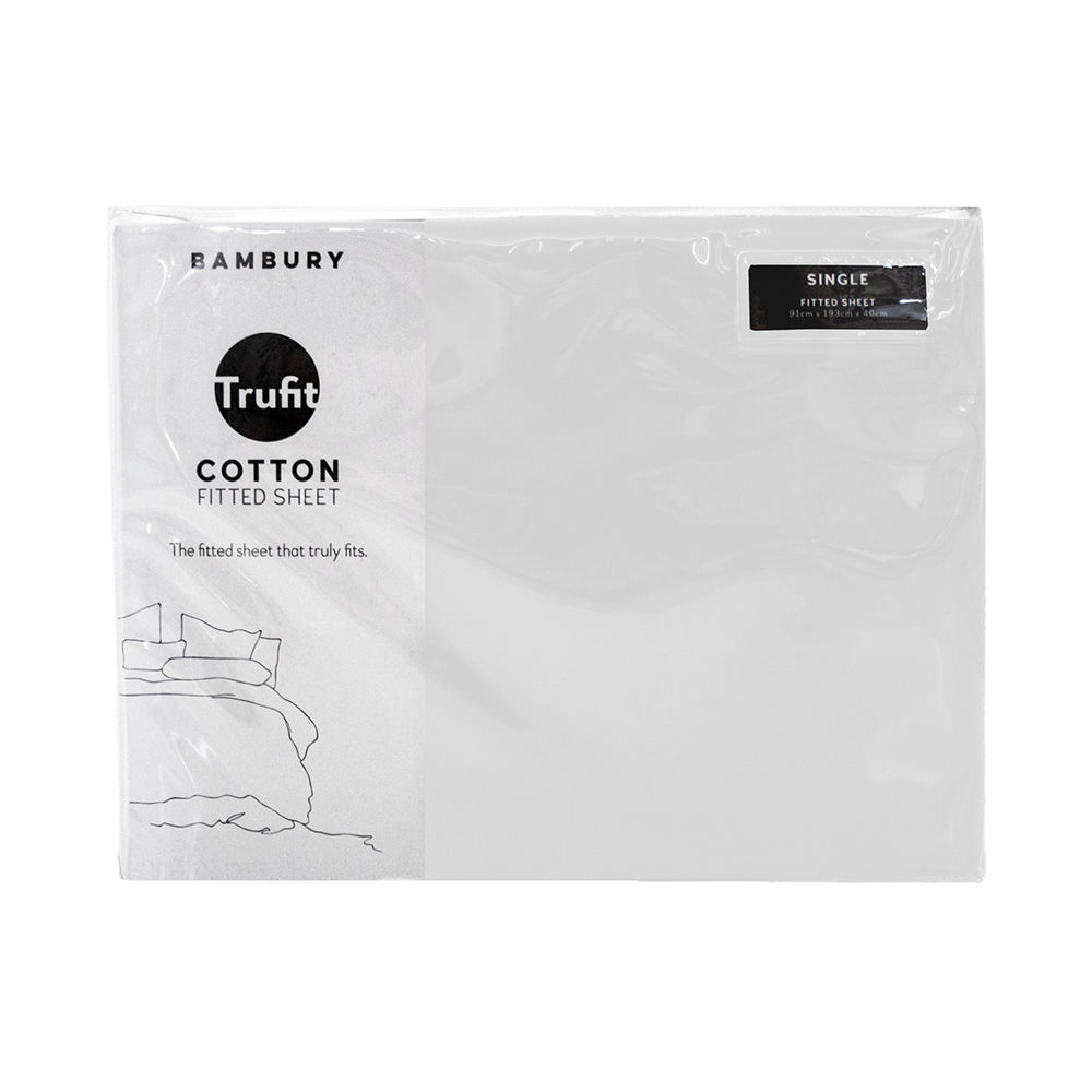 Tru Fit Fitted Sheet White White - King