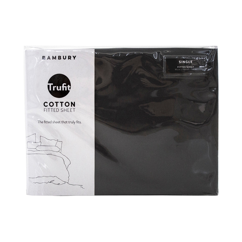 Tru Fit Fitted Sheet Charcoal Grey - Queen